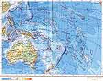 Карты. Атлас мира: Физическая карта Австралии и Океании.