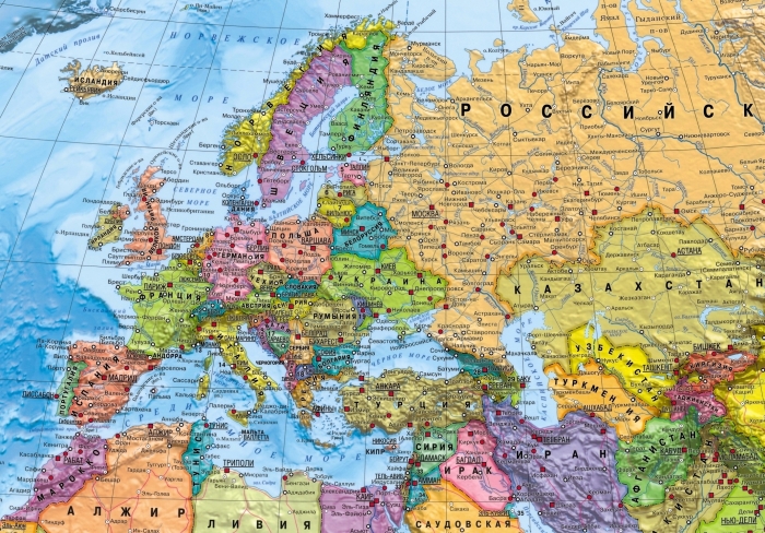 Политическая карта Европы на русском языке